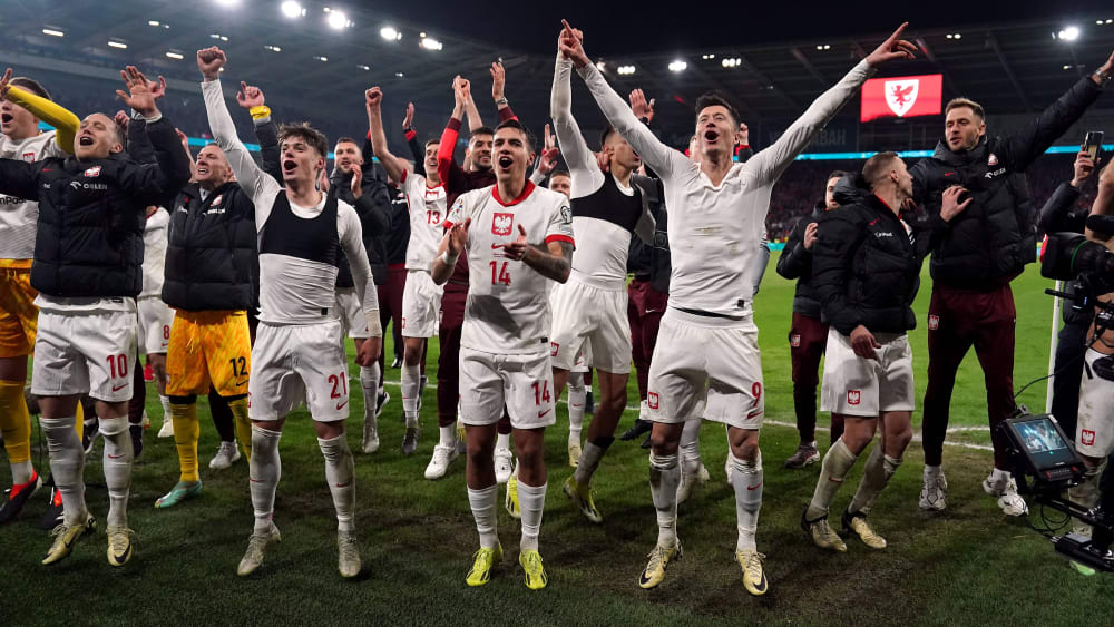 Großer Jubel nach den Play-offs: Polen ist bei der EM dabei.