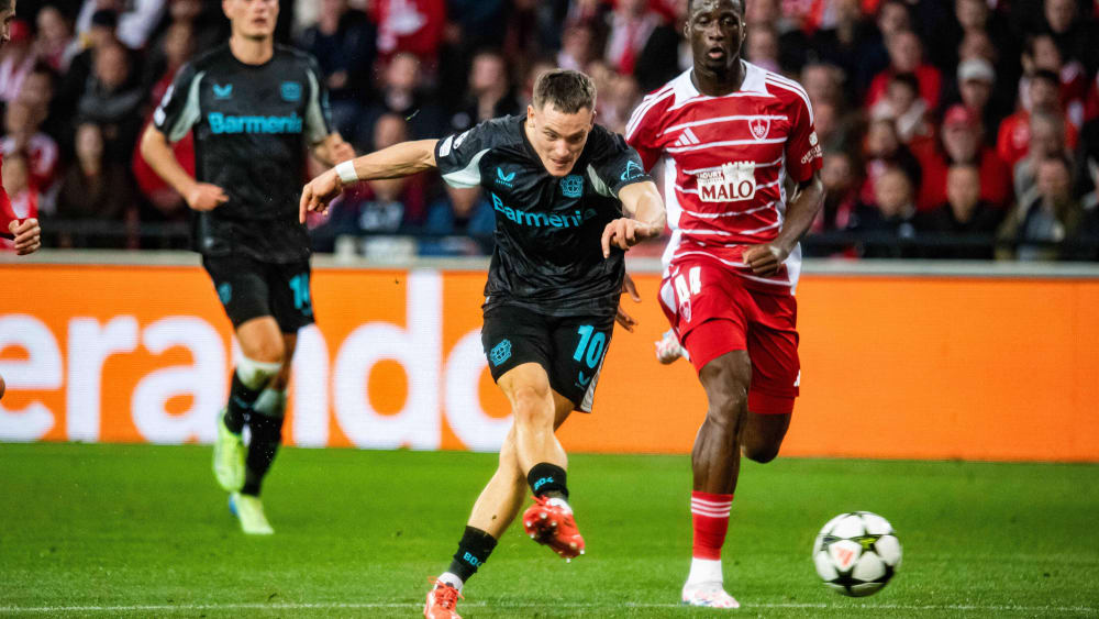 Deduzido: Florian Wirtz (quarta-feira) marca 1-0 para o Leverkusen em Guingamp.