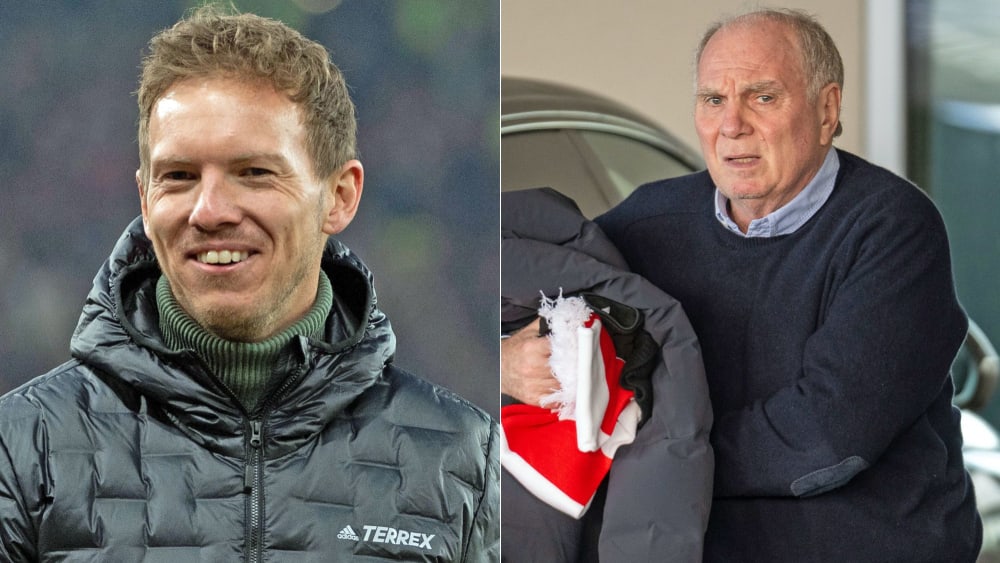 Bald keine Diskussion mehr über den Bayern-Trainer? Julian Nagelsmann (li.) und Uli Hoeneß.