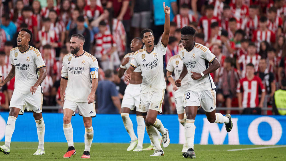 Fingerzeig: Jude Bellingham traf im ersten Pflichtspiel für Real Madrid direkt - La-Liga-Sieg inklusive.