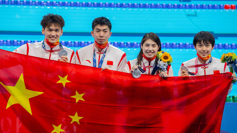 Chinas Mixed-Staffel gewann bei den Olympischen Spielen 2020 in Tokio Silber.