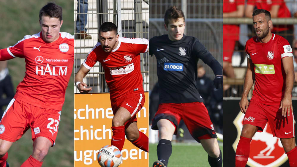 Der TSV Havelse verl&#228;ngerte die Vertr&#228;ge von Niklas Teichgr&#228;ber, Denis Kina, Jannis Neugebauer und Niklas Tasky (von links). 