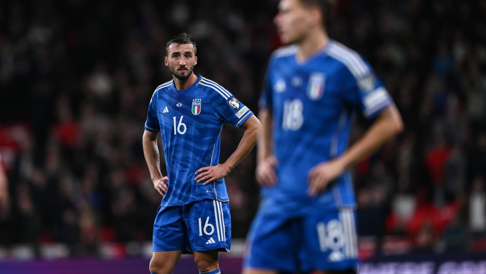 Es wird mal wieder eng: Italien verlor am Dienstagabend in Wembley gegen England (hier Roma-Profi Bryan Cristante).