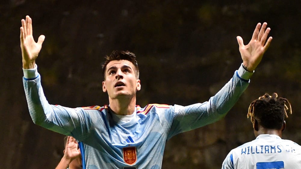 Sein Treffer in der 88. Minute brachte Spanien in die Endrunde der Nations League: Alvaro Morata.