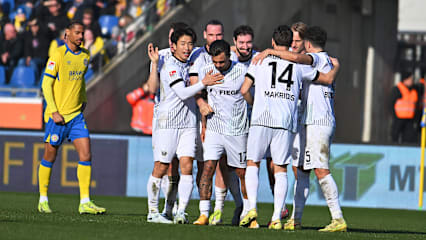 Preußen Münster feiert das 2:1 von Oliver Batista Meier.