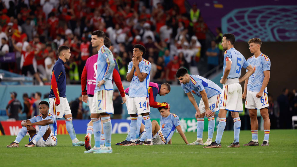 Vielsagende Gesichter: Spanien ist bei der WM an Marokko gescheitert.