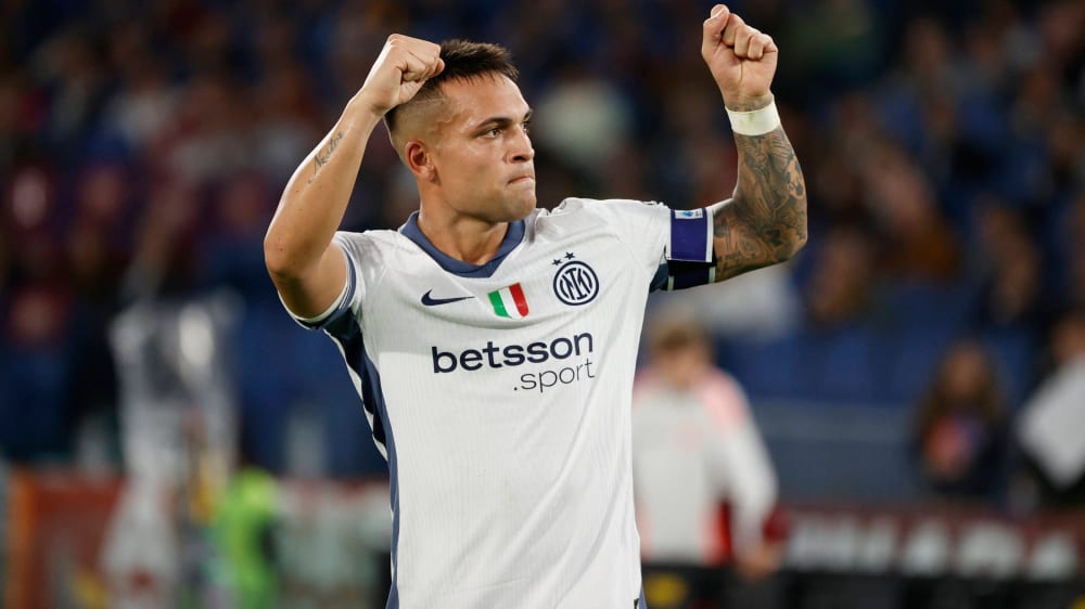 Na hora após erros da Roma e assim vencedor da partida para o campeão Inter de Milão: capitão Lautaro Martinez.