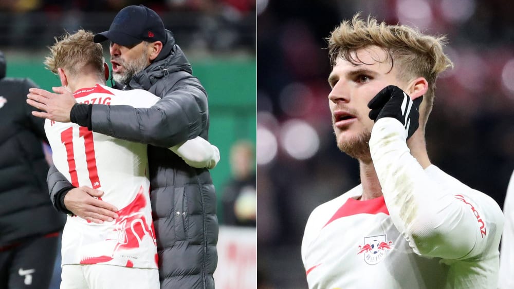 Volle Rückendeckung: RB-Coach Marco Rose mit Timo Werner.