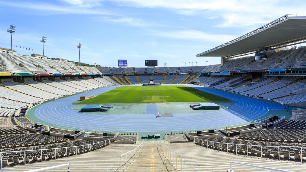 Das Olympiastadion Estadi Olimpic Lluis Companys in Barcelona.