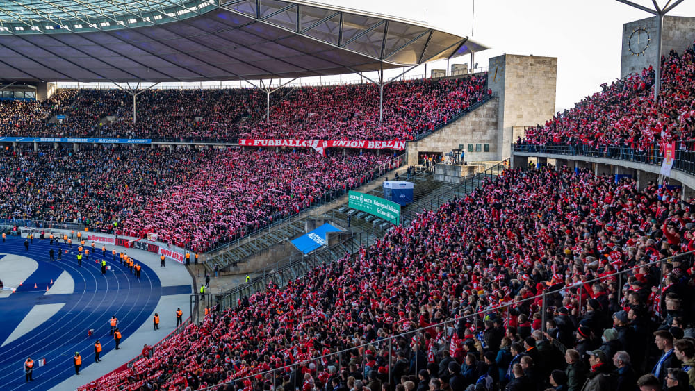 Union-Fans während des Derbys bei Hertha am 9. April.
