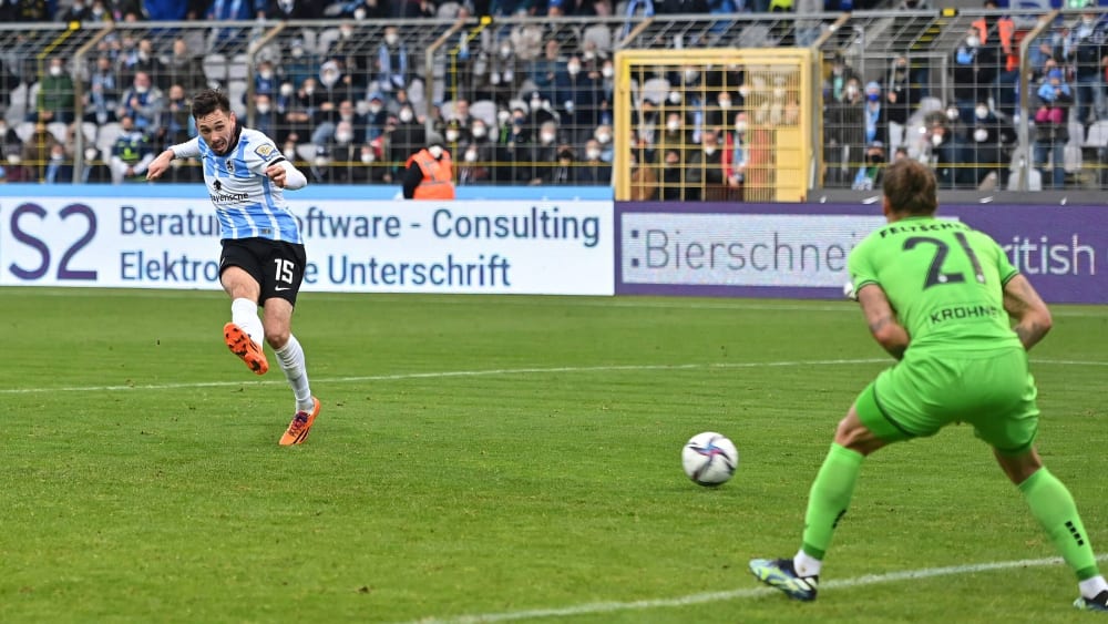 Marcel Bär erzielte gegen den MSV Duisburg den entscheidenden Treffer zum 3:2.