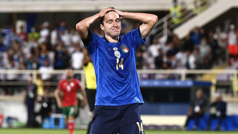 Hadert mit seinen Teamkollegen: Federico Chiesa hat mit Italien den eingeplanten Sieg gegen Bulgarien verpasst. 