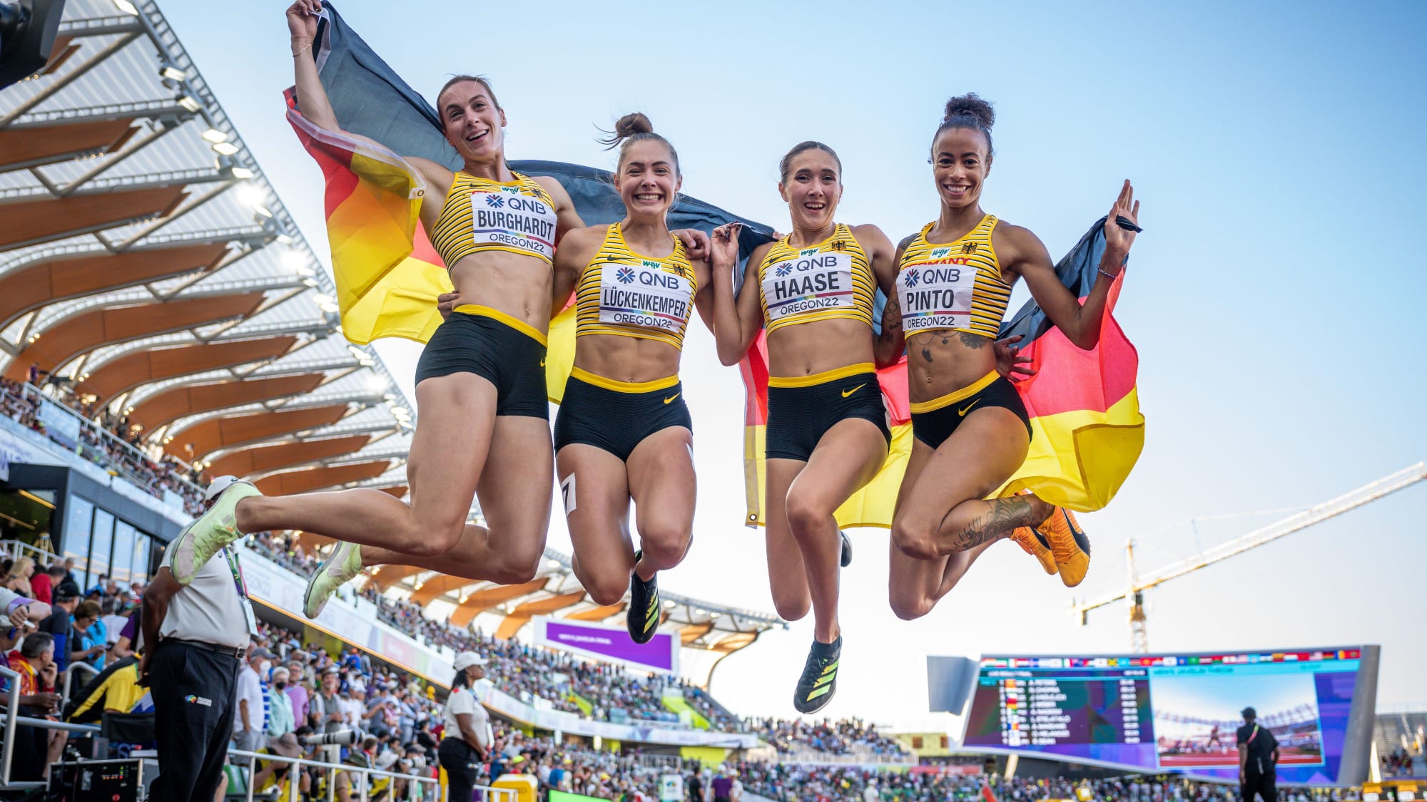 Das deutsche Lauf-Quartett sprintete von WM-Bronze zu  EM-Gold.