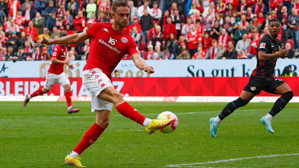 Marcus Ingvartsen trifft zum 1:0 gegen RB Leipzig.