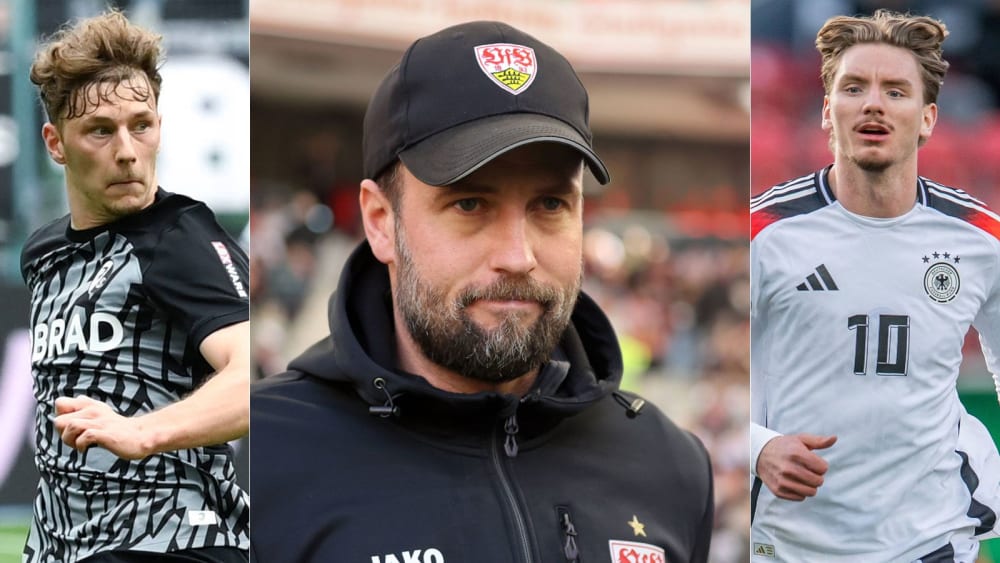 Sebastian Hoeneß kann sich bereits auf zwei designierte VfB-Neuzugänge freuen: Yannik Keitel (links) und Nick Woltemade (rechts).