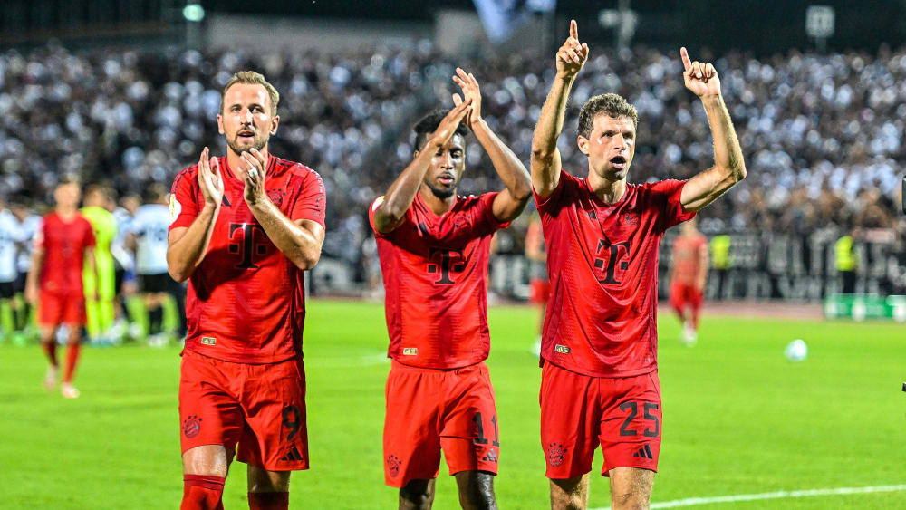 Harry Kane, Kingsley Coman und Thomas Müller