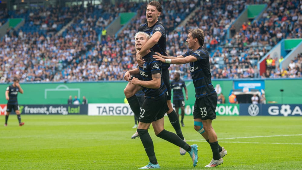 Hertha obenauf: Marten Winkler (#22) traf zur 3:1-Entscheidung.