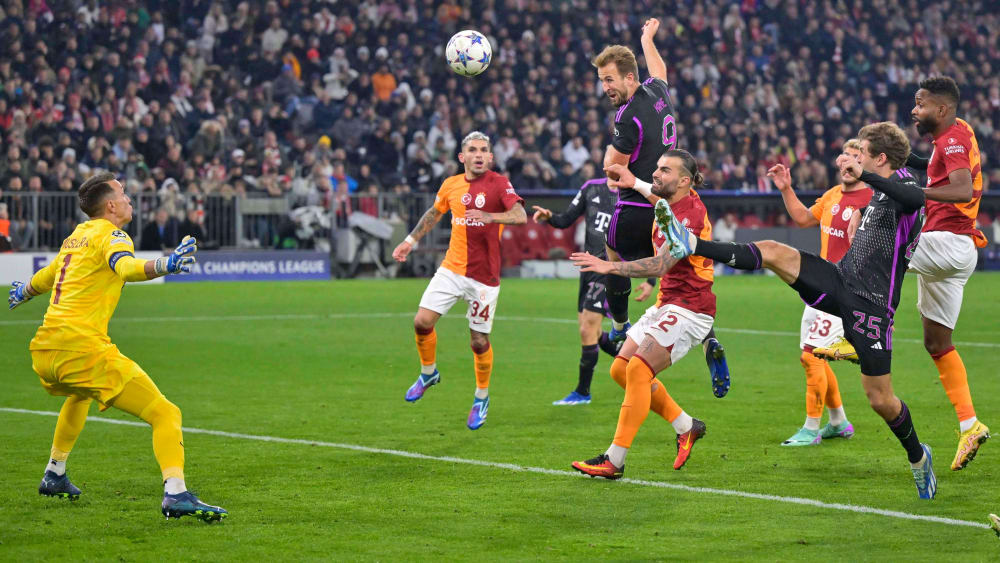 Späte Führung: Harry Kane (o.) erzielt per Kopf das 1:0 für den FC Bayern.