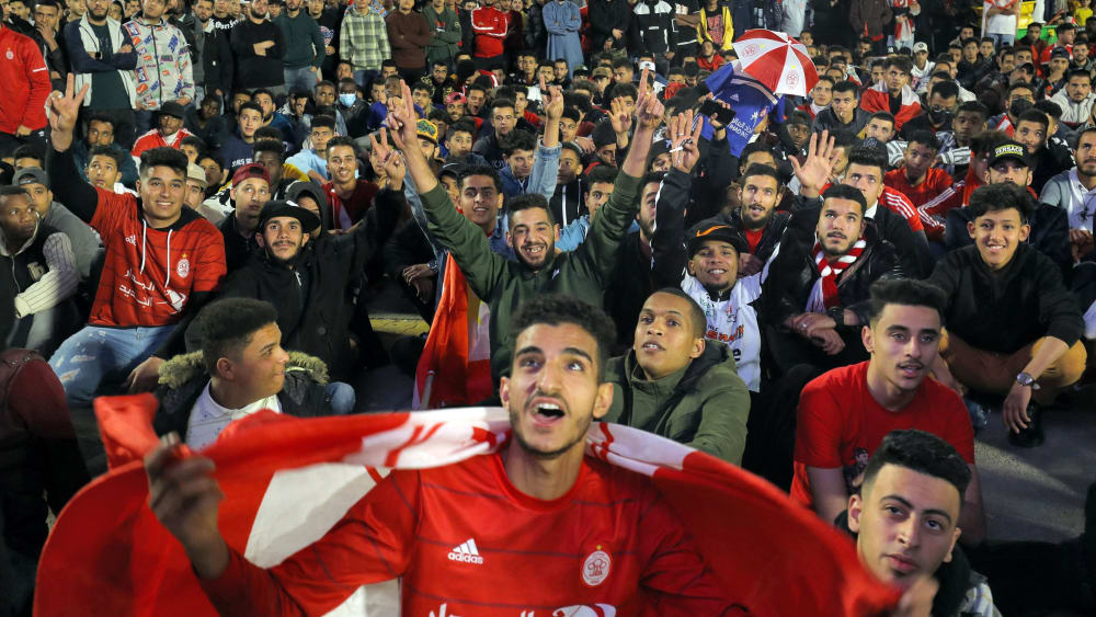 Der Fan von al-ittihad Waren Nick im Stadion.