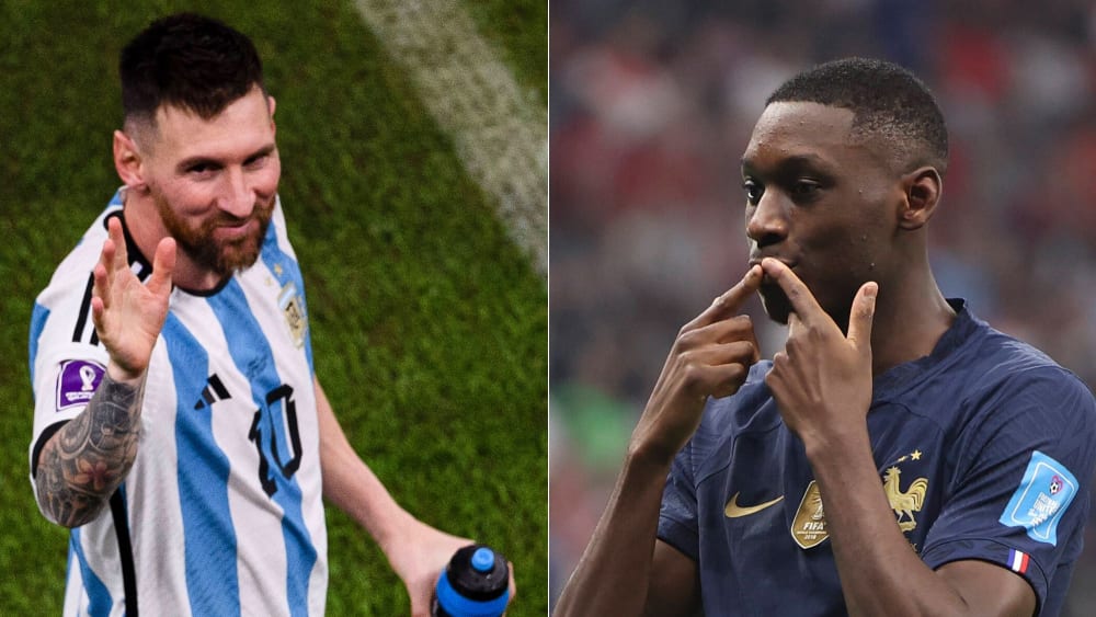 Sie trafen beide in den WM-Halbfinals 2022: Lionel Messi (li.) und Randal Kolo Muani.