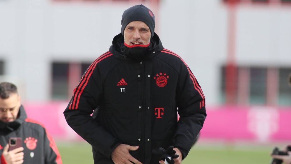 Aufgalopp: Thomas Tuchel am Dienstag bei seiner ersten Trainingseinheit als Bayern-Coach.