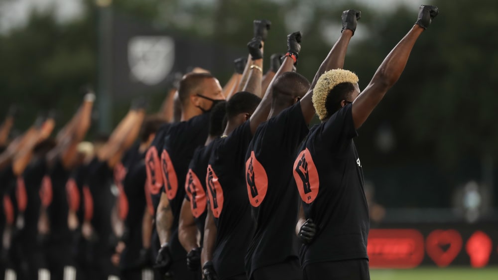 Solidarit&#228;t: Die schwarzen MLS-Profis unterst&#252;tzen die "Black Lives Matter"-Bewegung.
