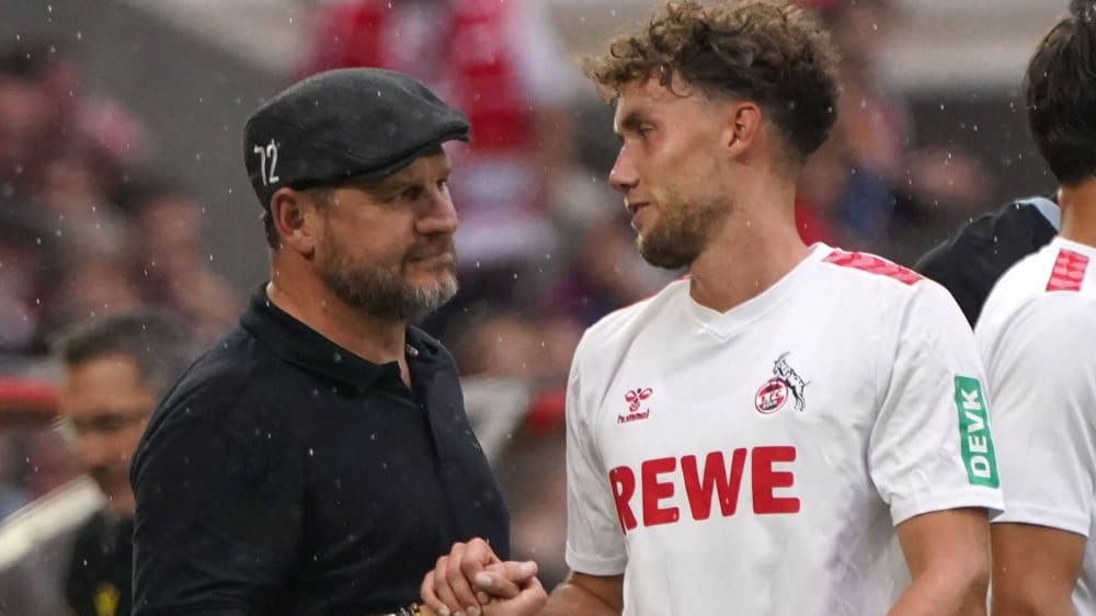 Trainer und Neuzugang des 1. FC Köln: Steffen Baumgart (li.) und Angreifer Luca Waldschmidt.