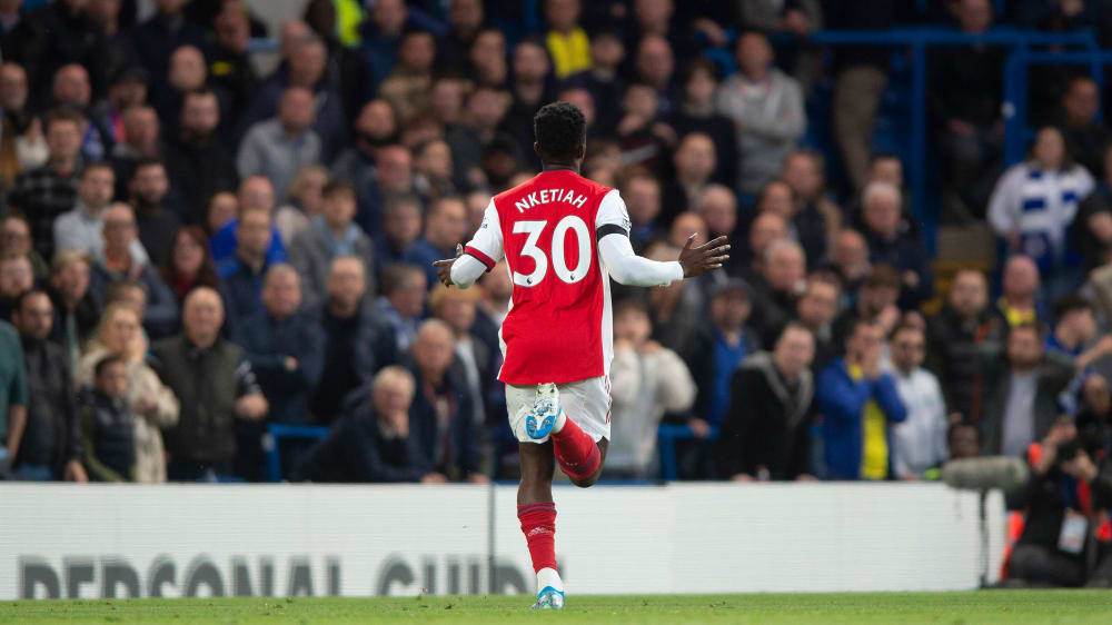 Doppeltorschütze für den FC Arsenal an der Stamford Bridge: Eddie Nketiah.