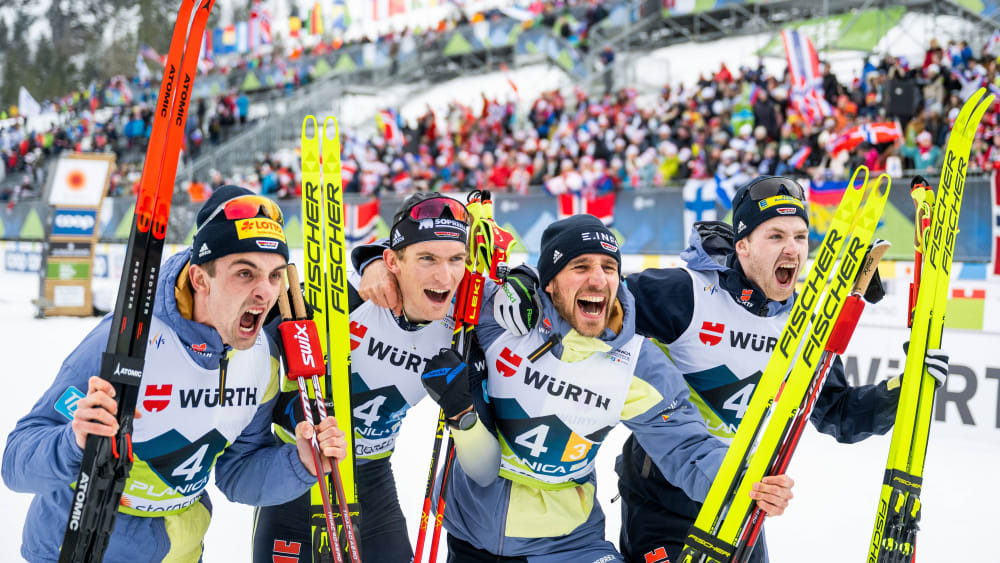 Die Deutsche Langlaufstaffel der Männer hat bei der nordischen Ski-WM in Planica die Bronzemedaille gewonnen.