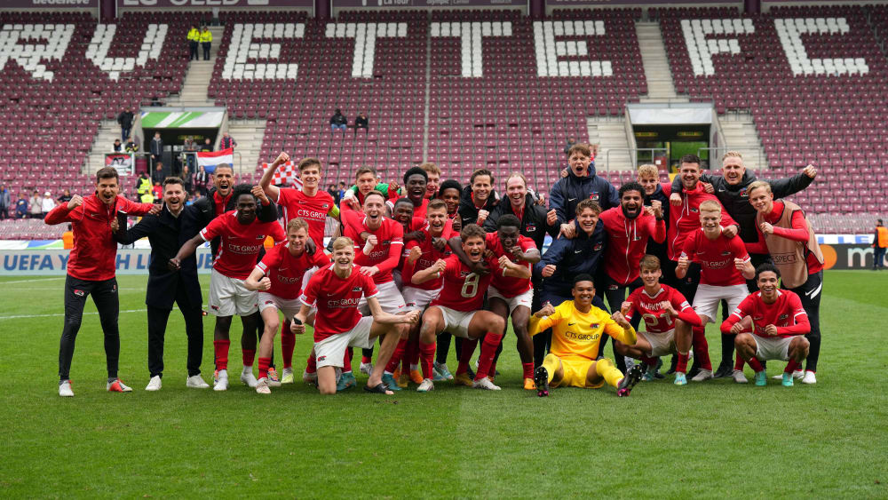 Alkmaars U 19 feiert den Finaleinzug in der Youth League.