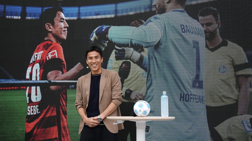 Ex-Eintracht Kapitän Makoto Hasebe sprach jüngst im deutschen Pavillon bei der Weltausstellung 2025 in Osaka.