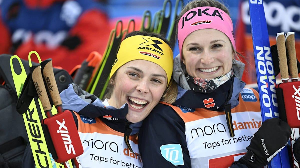 Langl-uferinnen-Gimmler-Rydzek-siegen-im-Team-Sprint