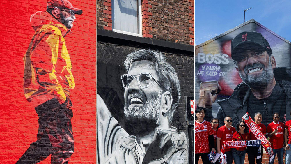 Liverpools bewegende Street Art in Bewunderung Klopps