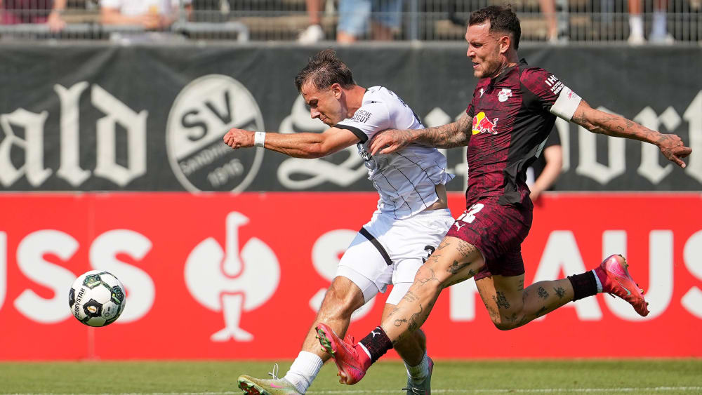 Gerade in der ersten Halbzeit liefen David Raum und RB Leipzig dem SV Sandhausen oft hinterher.