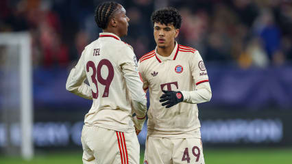 Könnten bei der Klub-WM wieder gemeinsam in Bayern-Outfit auflaufen: Mathys Tel und Adam Aznou.