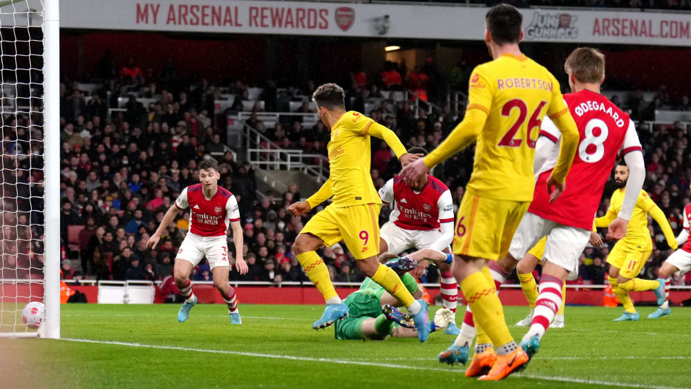Liverpools Roberto Firmino (Mi.) traf gegen Arsenal zum entscheidenden 2:0.