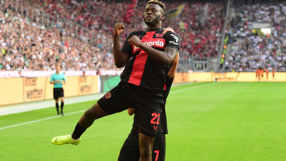 Schnürte seinen ersten Doppelpack für Bayer 04 Leverkusen: Stürmer Victor Boniface.
