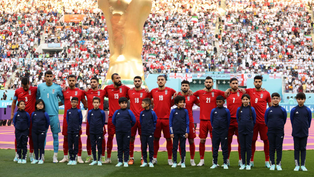 Komplettes Schweigen: Die iranische Nationalmannschaft hat ein Zeichen gesetzt.