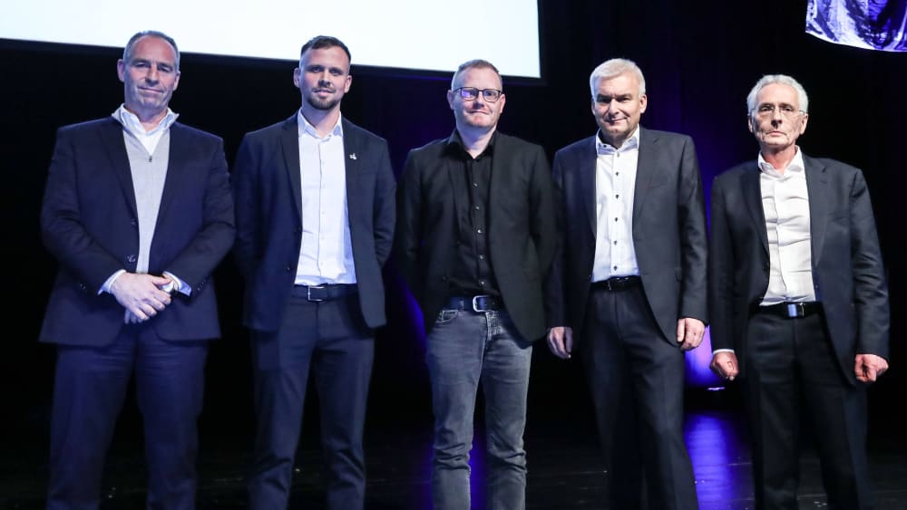 Der neue MSV-Vorstand: Ulf Schott, Robert Komossa Uwe Struck, Udo Steinke und Vorsitzender Ingo Wald (von li.)