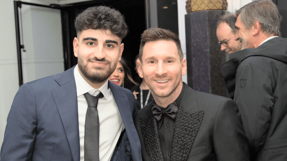 Weltmeister an Weltmeister: Umut Gültekin und Lionel Messi.