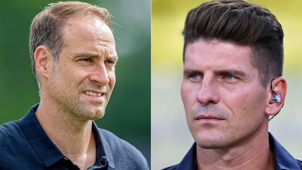 Auf der Suche nach einem neuen RB-Sportdirektor: Leipzigs Geschäftsführer Oliver Mintzlaff (li.), Mario Gomez scheidet als Kandidat aus.