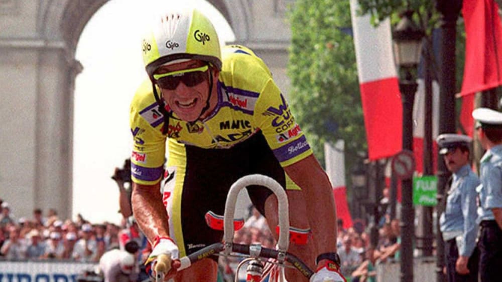 Greg LeMond im legendären Zeitfahren bei der Tour de France 1989.