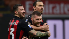 Der Erste schlägt den Letzten deutlich: Ibrahimovic und Rebic (v.r.) schossen Milan zum Sieg.