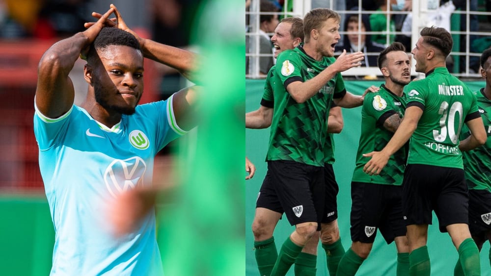 Ridle Baku und der VfL Wolfsburg sind aus dem DFB-Pokal ausgeschieden - Münster steht nun in der 2. Runde.