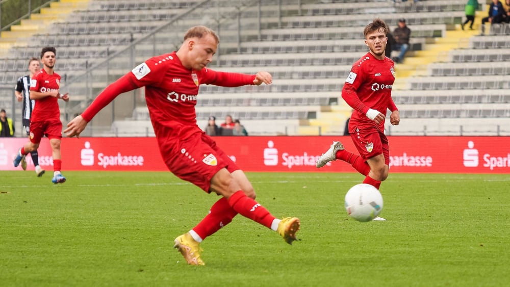 Starker Abschluss: Mattis Hoppe (Archiv-Foto) schlug in Walldorf spät für den VfB Stuttgart II zu.
