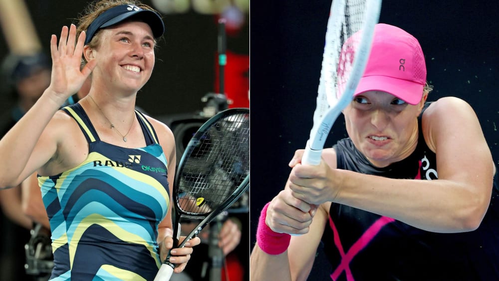 Die Nummer 1 ist bei den Australian Open früh ausgeschieden: Iga Swiatek (re.) flog in Runde 3 gegen Linda Noskova raus.