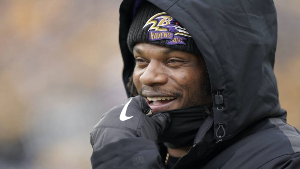 Hat am Ende doch noch gut lachen: Ravens-Quarterback Lamar Jackson.