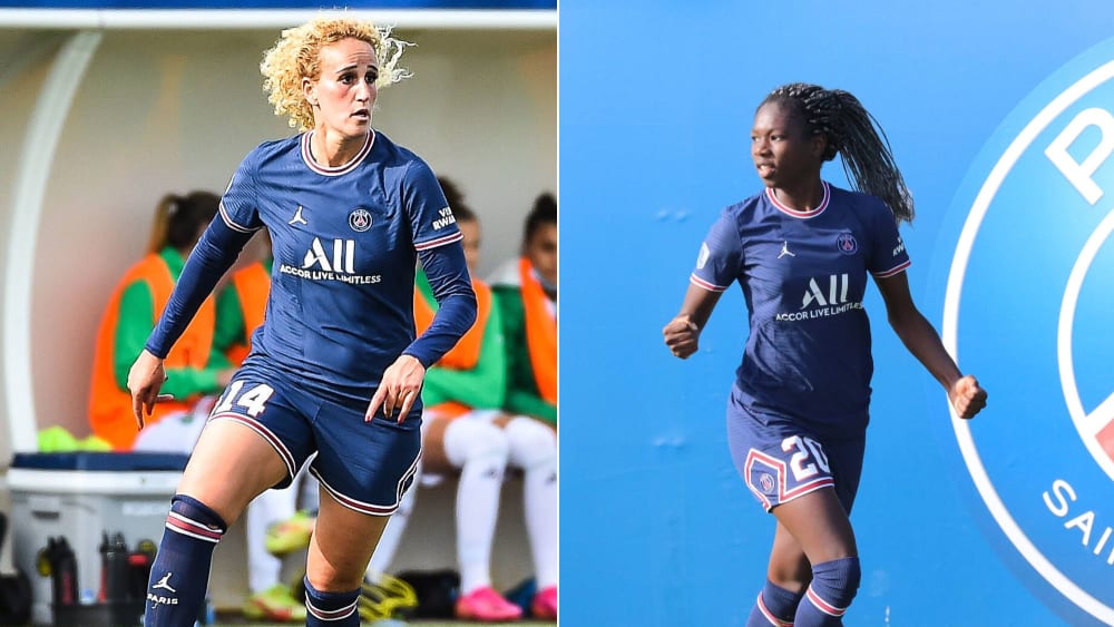 Konkurrentinnen im PSG-Mittelfeld: Kheira Hamraoui (li.) und&nbsp;Aminata Diallo.