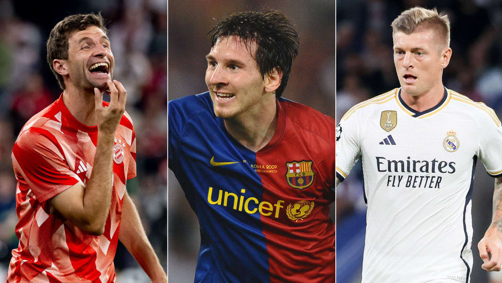 Thomas Müller, Lionel Messi, Toni Kroos (v.li.)