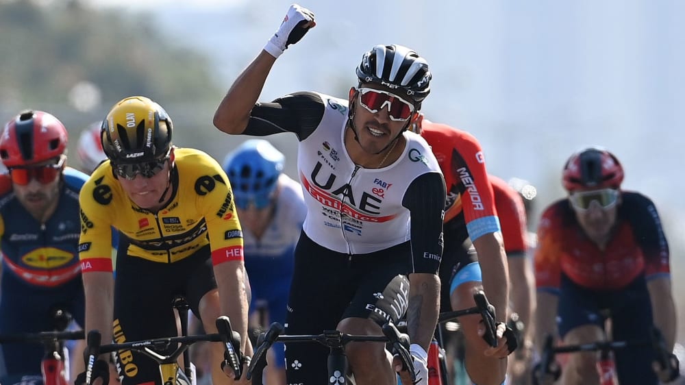 Juan Sebastian Molano jubelt über seinen Sieg auf der 5. Etappe der Tour of Guangxi